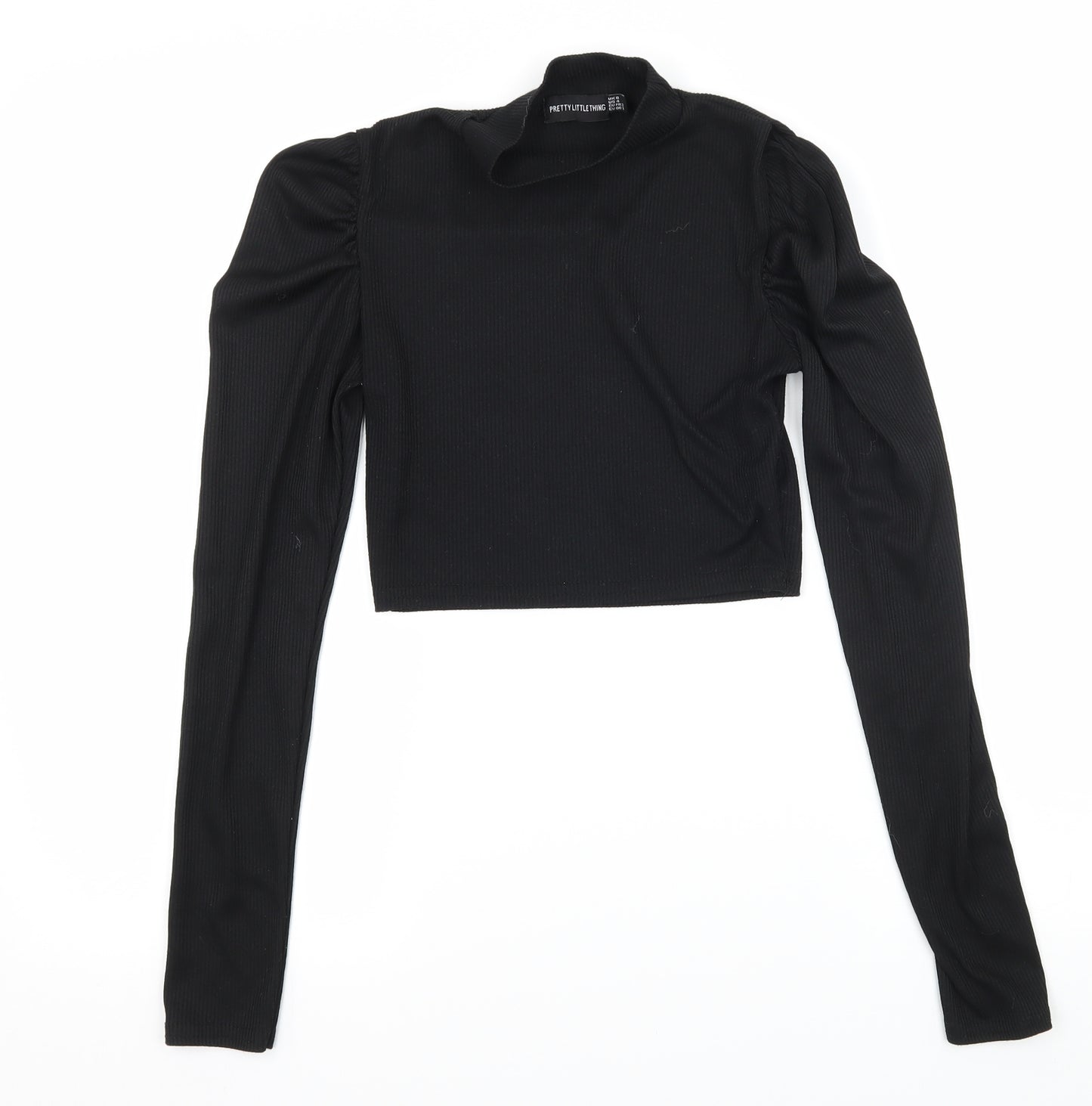 PRETTYLITTLETHING Womens Black  Jersey Basic T-Shirt Size 8