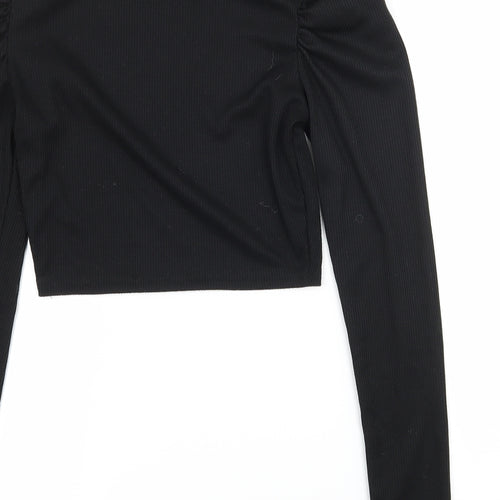 PRETTYLITTLETHING Womens Black  Jersey Basic T-Shirt Size 8