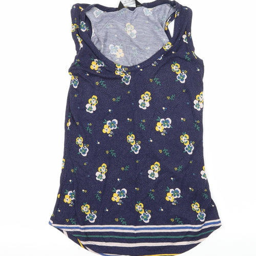 Dorothy Perkins Womens Blue Floral Jersey Basic Tank Size 8