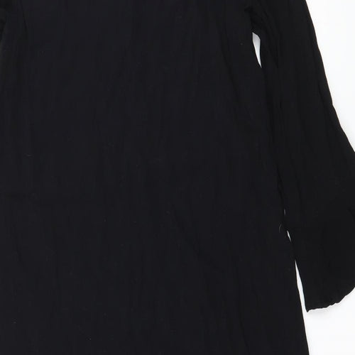 Lunik Womens Black   Basic Blouse Size M  - Lace up detail