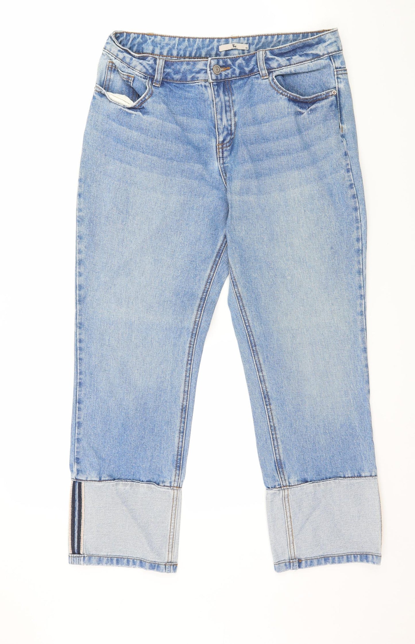 TU Womens Black  Denim Straight Jeans Size 10 L26 in