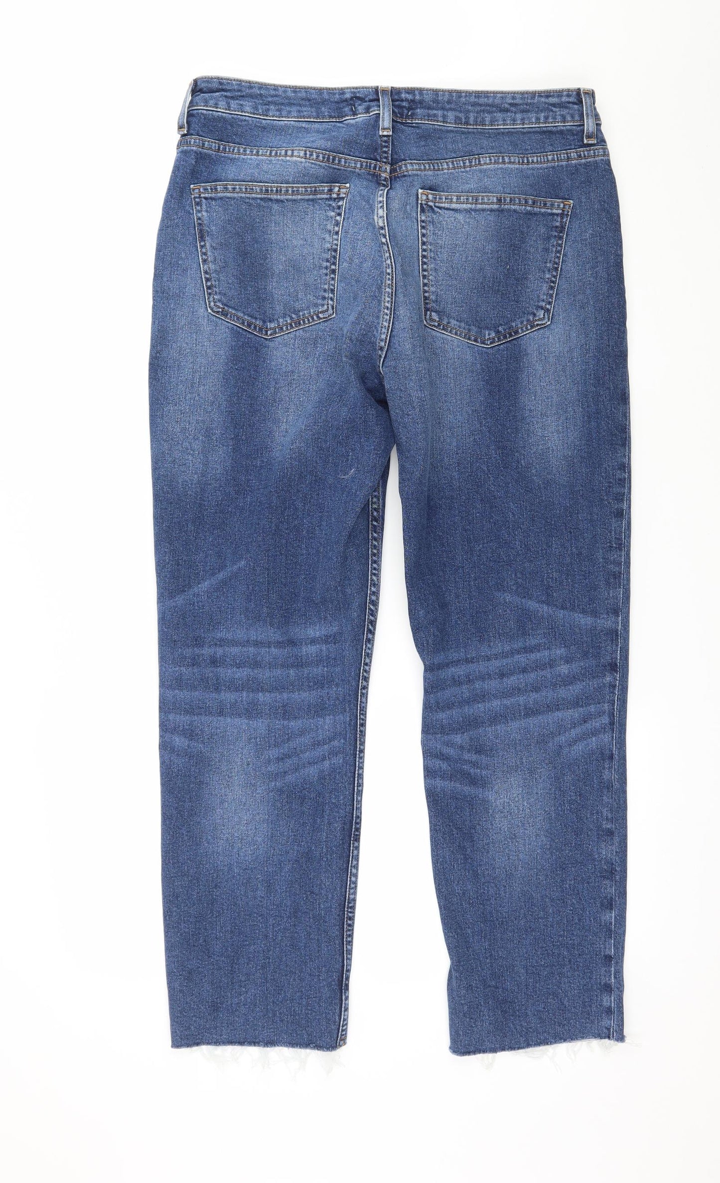 Denim & Co. Womens Blue  Denim Straight Jeans Size 16 L26 in