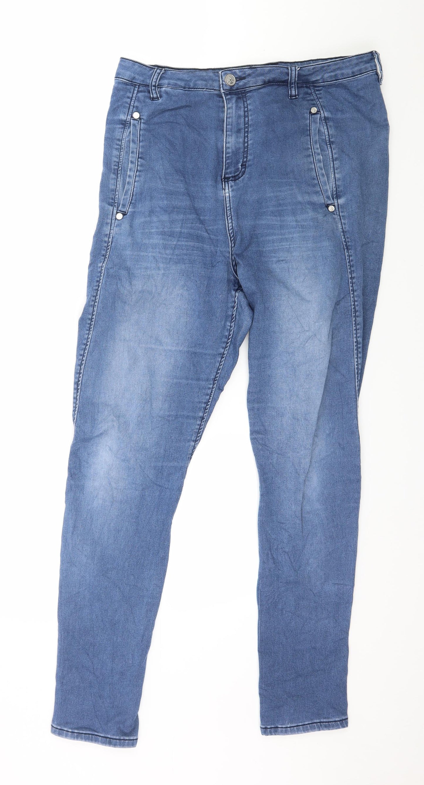 Preworn Womens Blue  Denim Skinny Jeans Size 34 in L31 in