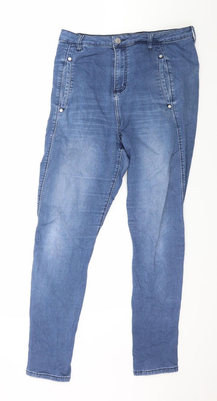 Preworn Womens Blue  Denim Skinny Jeans Size 34 in L31 in