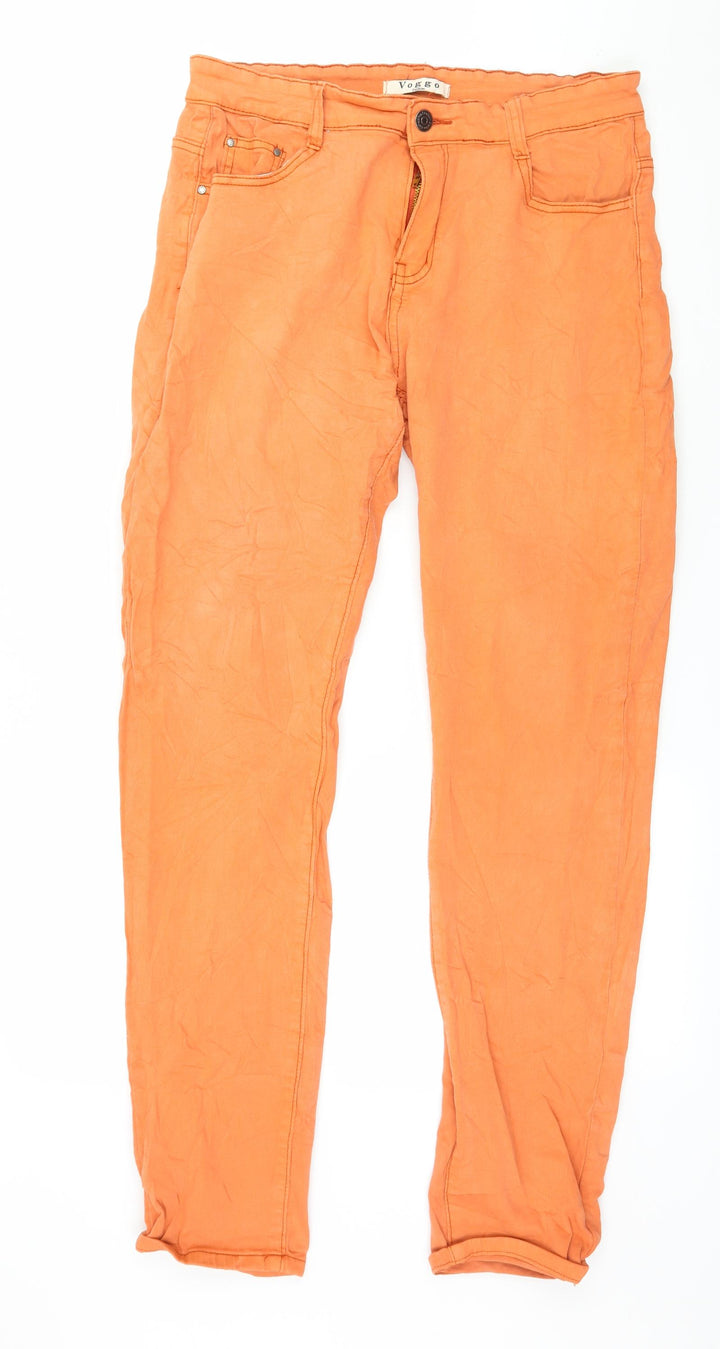 Voggo Womens Orange  Denim Skinny Jeans Size 34 in L20 in