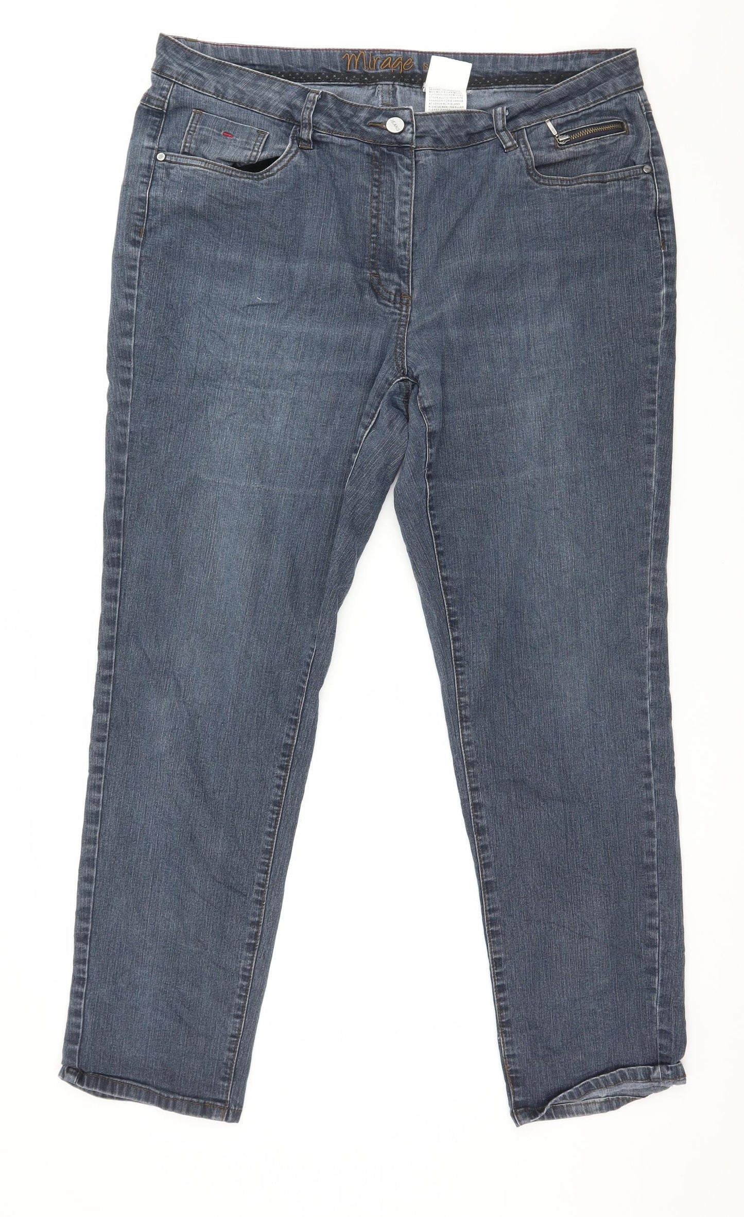 Mirage Womens Blue  Denim Straight Jeans Size 16 L29 in