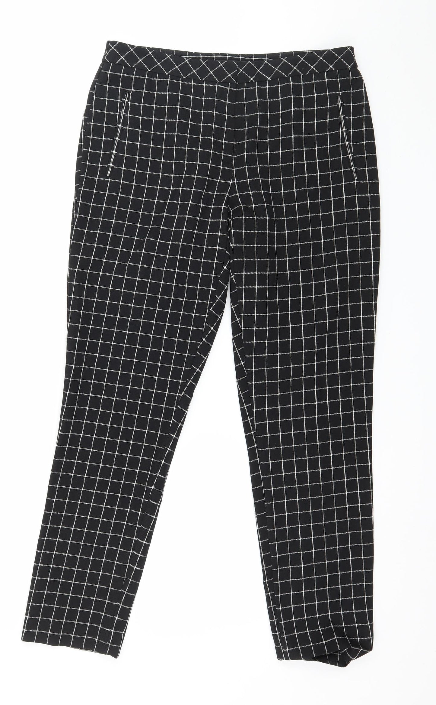 Atmosphere Womens Black Check  Trousers  Size 10 L27 in