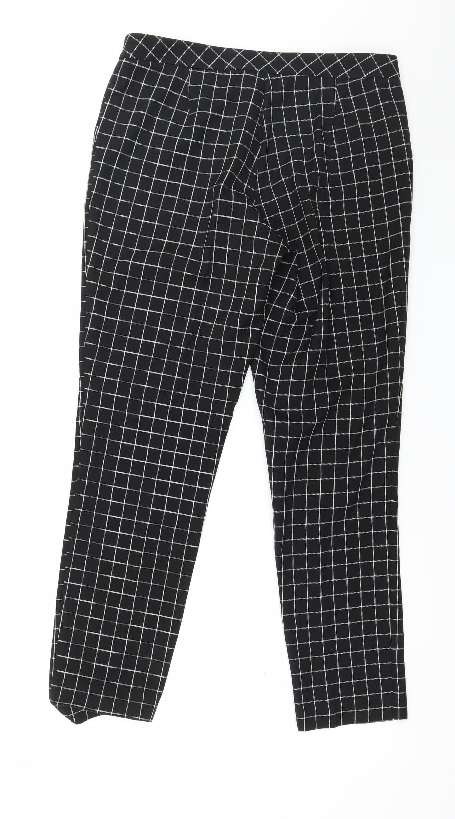 Atmosphere Womens Black Check  Trousers  Size 10 L27 in