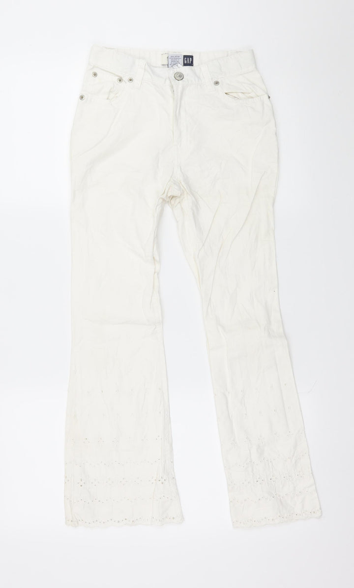 Gap Girls White  Denim Flared Jeans Size 12 Years