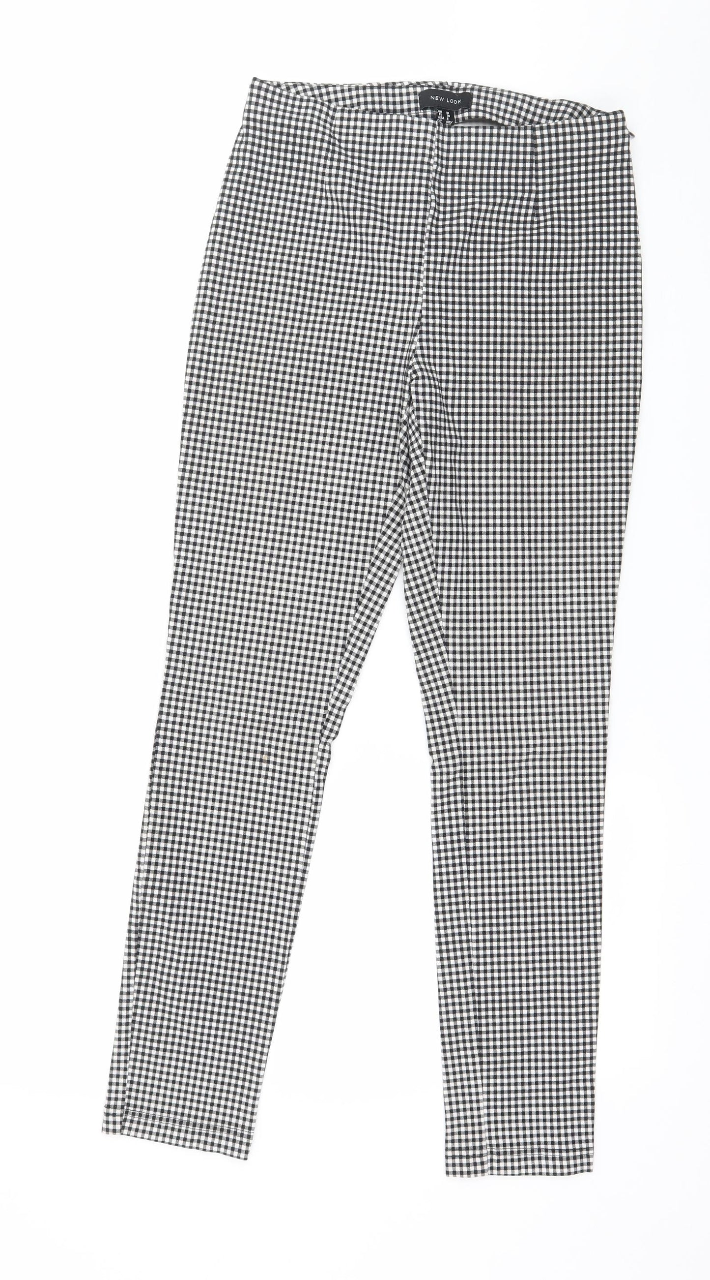 New Look Womens Black Check  Trousers  Size 10 L27 in