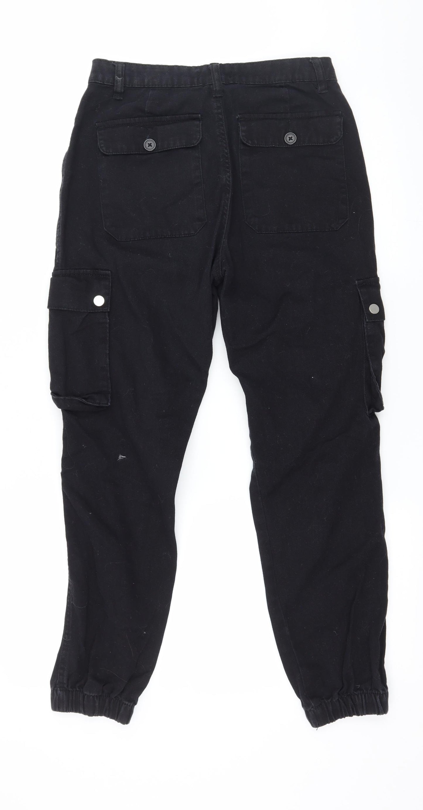 New Look Girls Black  Denim Cargo Trousers Size 12 Years - Distressed