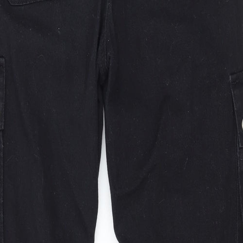 New Look Girls Black  Denim Cargo Trousers Size 12 Years - Distressed