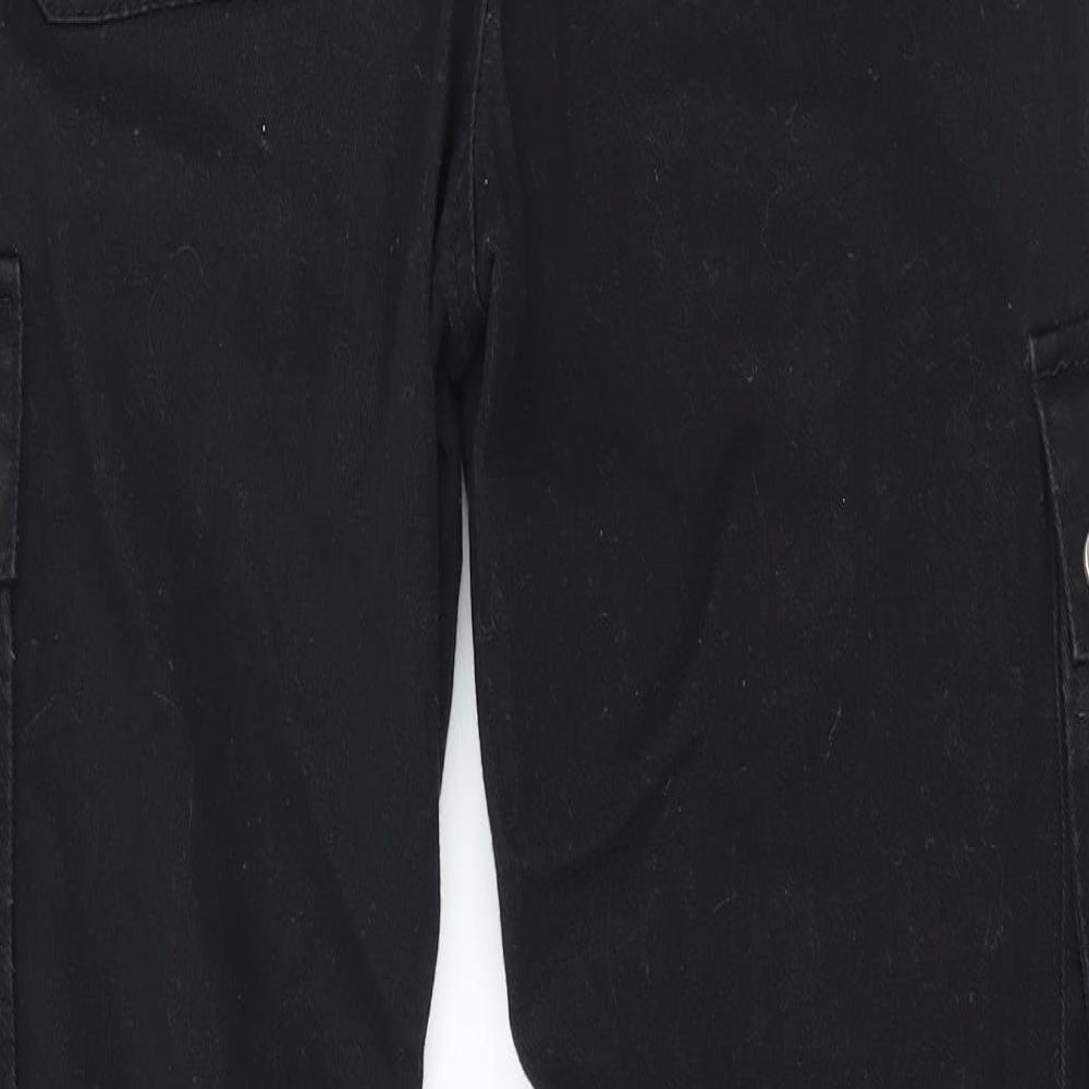 New Look Girls Black  Denim Cargo Trousers Size 12 Years - Distressed