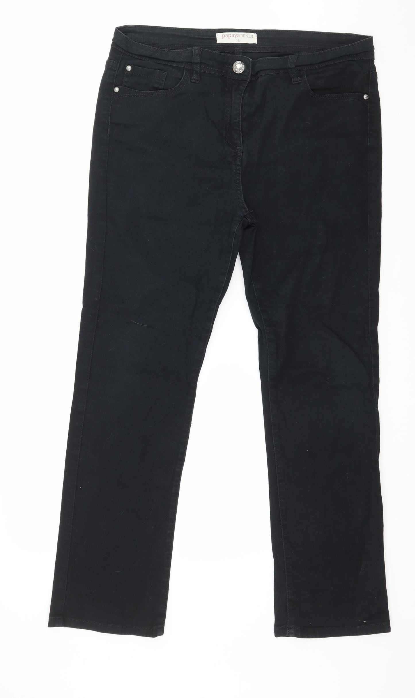 Papaya Womens Blue  Denim Straight Jeans Size 14 L28 in