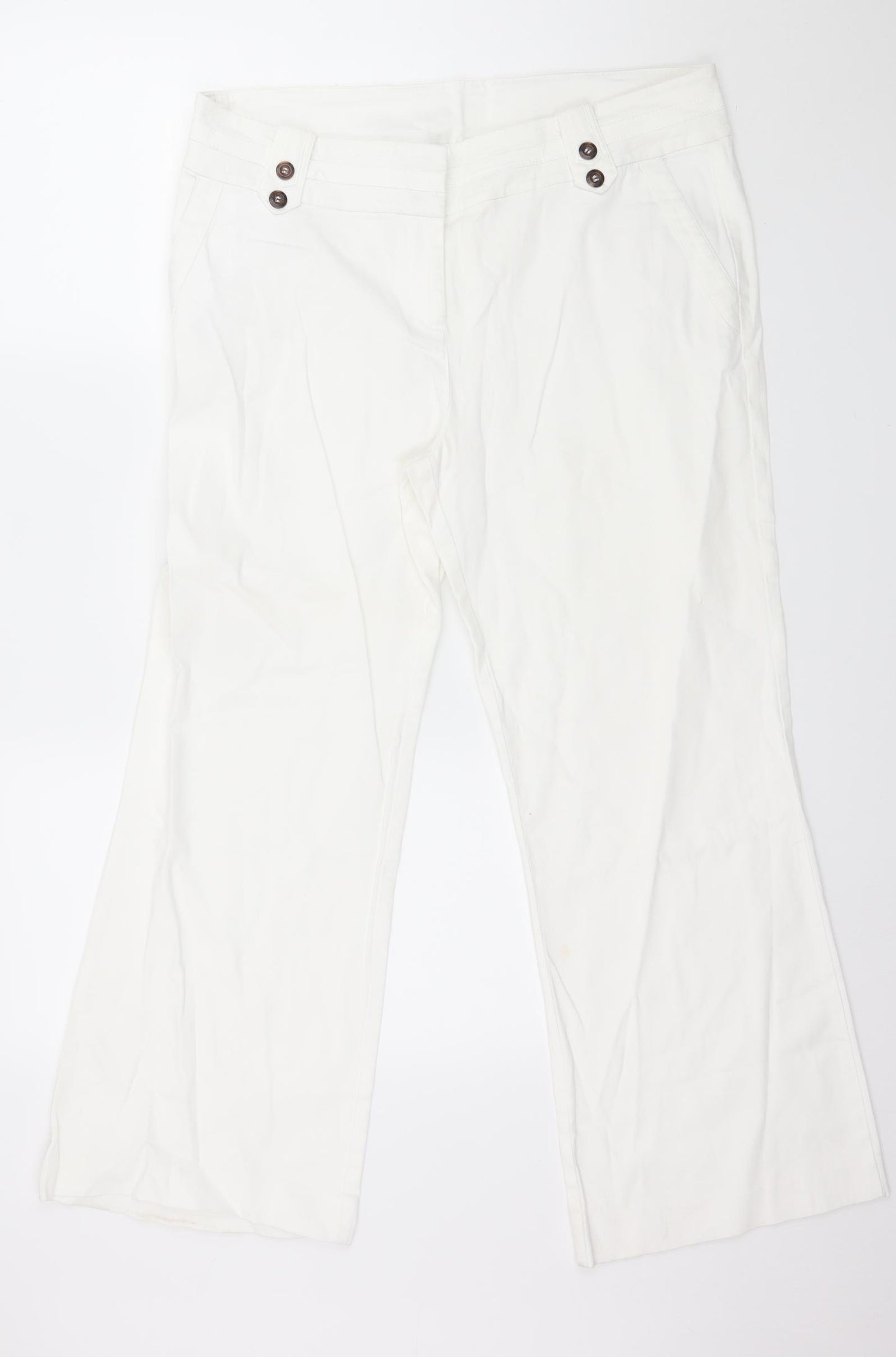 Wallis Womens White  Denim Cropped Jeans Size 16 L26 in