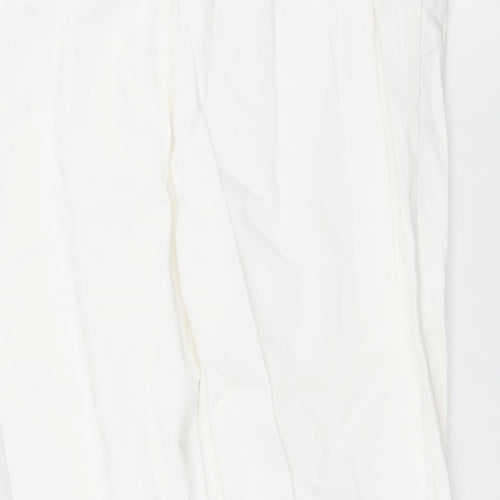 Wallis Womens White  Denim Cropped Jeans Size 16 L26 in