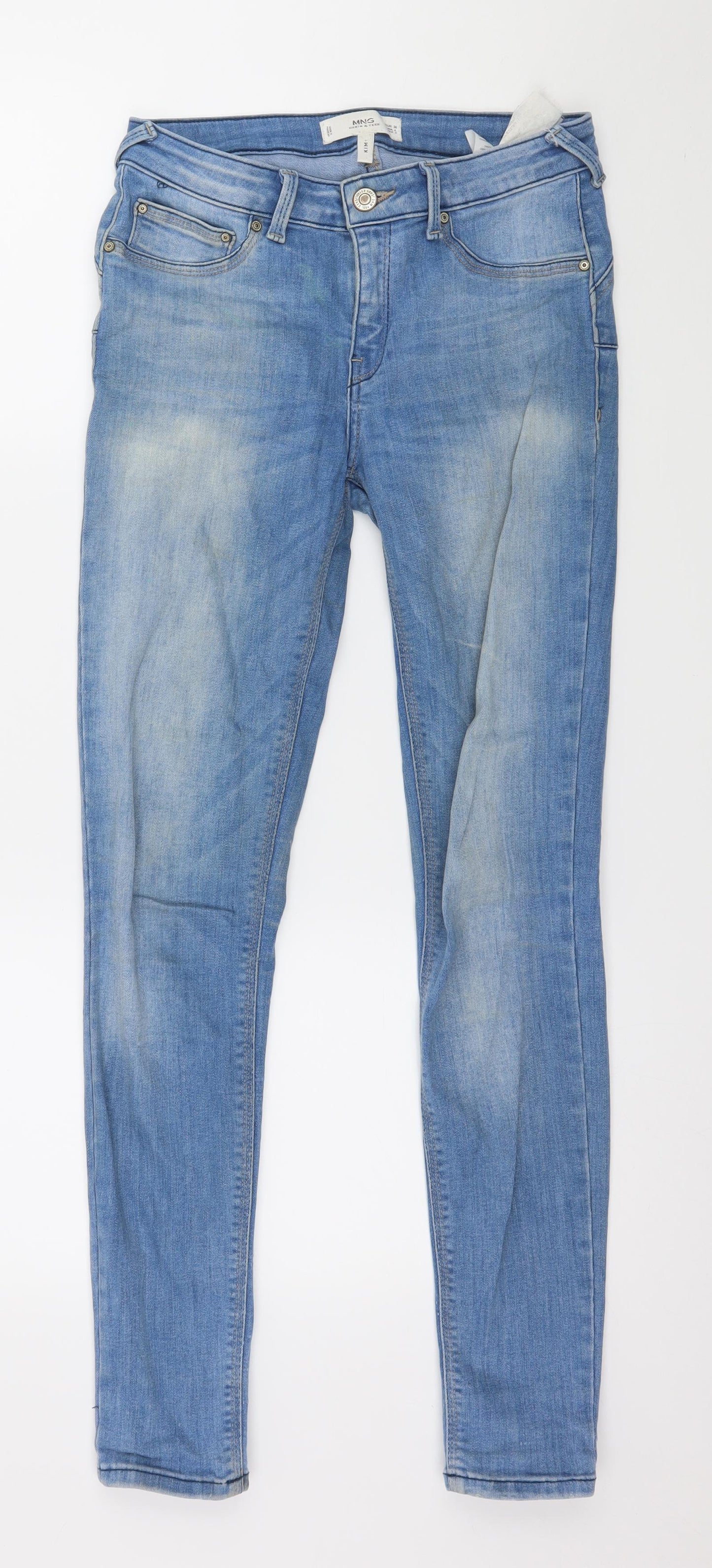 Mango Womens Blue  Denim Skinny Jeans Size 8 L29 in