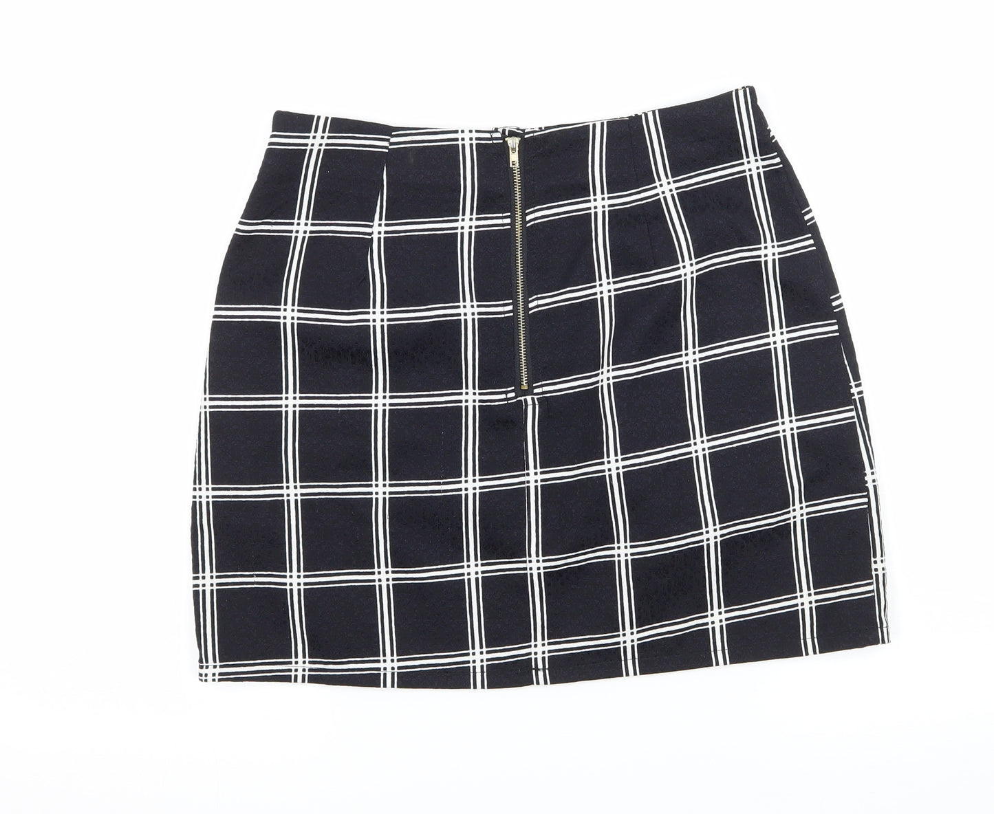 Urmoda Womens Black Check  Mini Skirt Size XS
