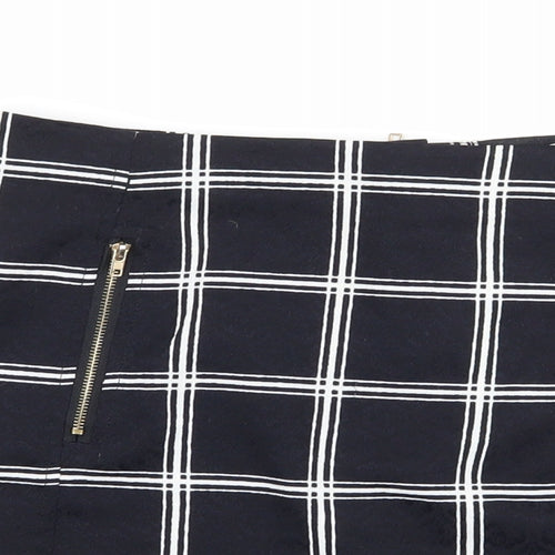 Urmoda Womens Black Check  Mini Skirt Size XS