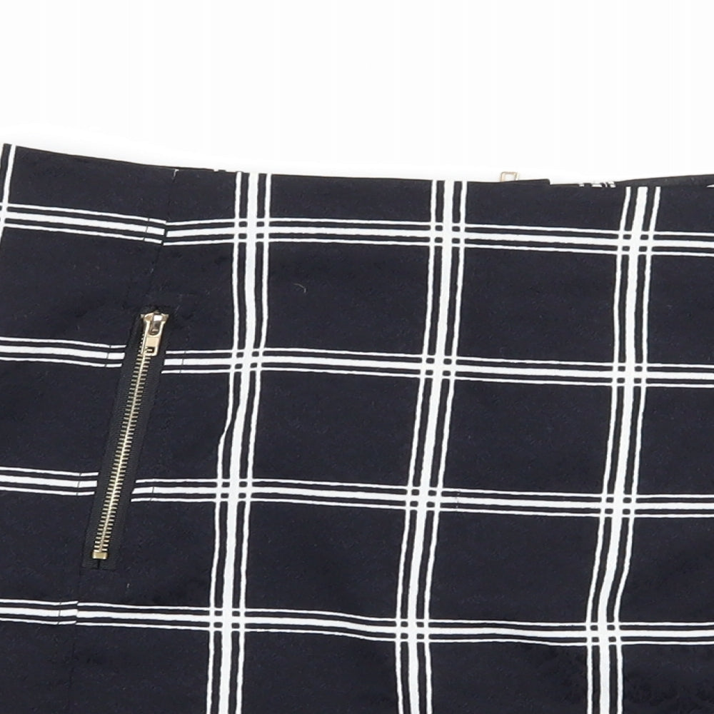Urmoda Womens Black Check  Mini Skirt Size XS