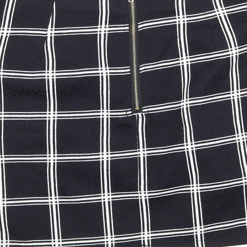 Urmoda Womens Black Check  Mini Skirt Size XS