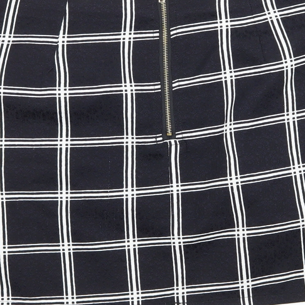Urmoda Womens Black Check  Mini Skirt Size XS