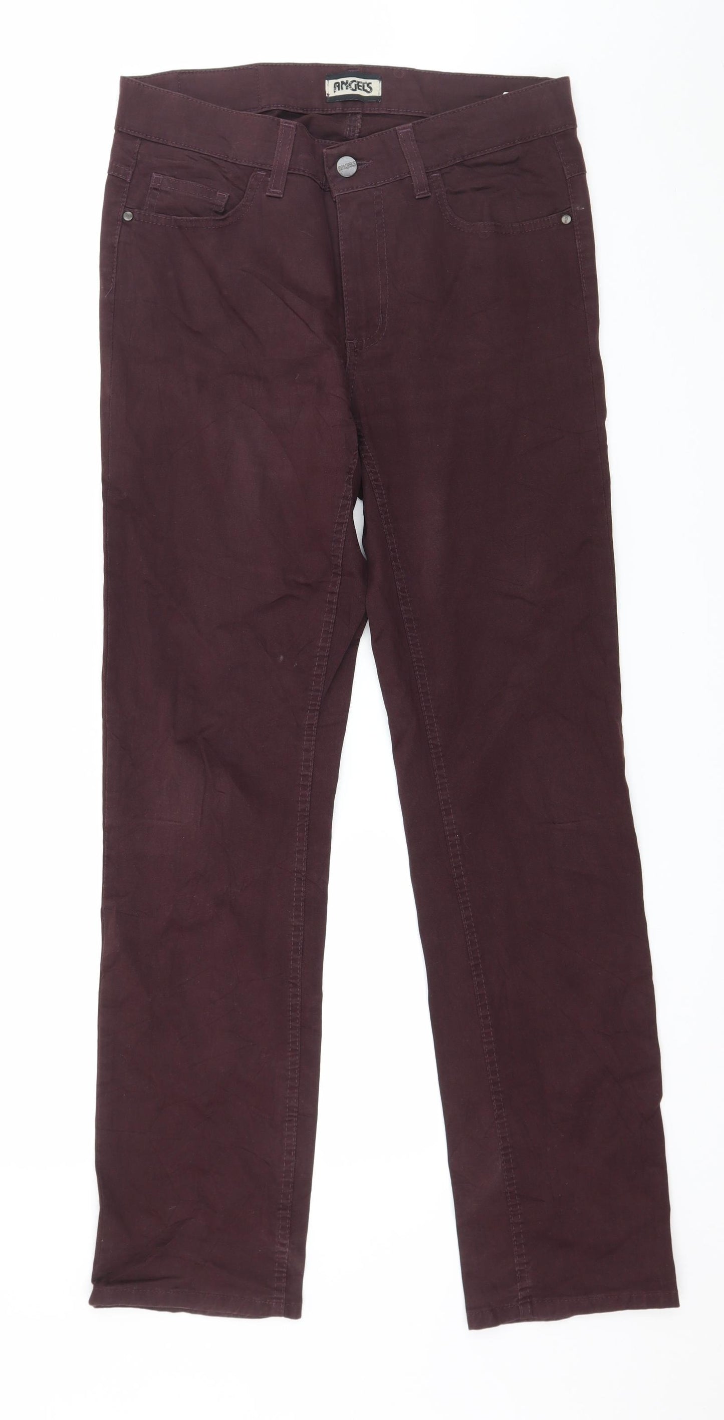 Angels Womens Purple  Denim Straight Jeans Size 8 L30 in