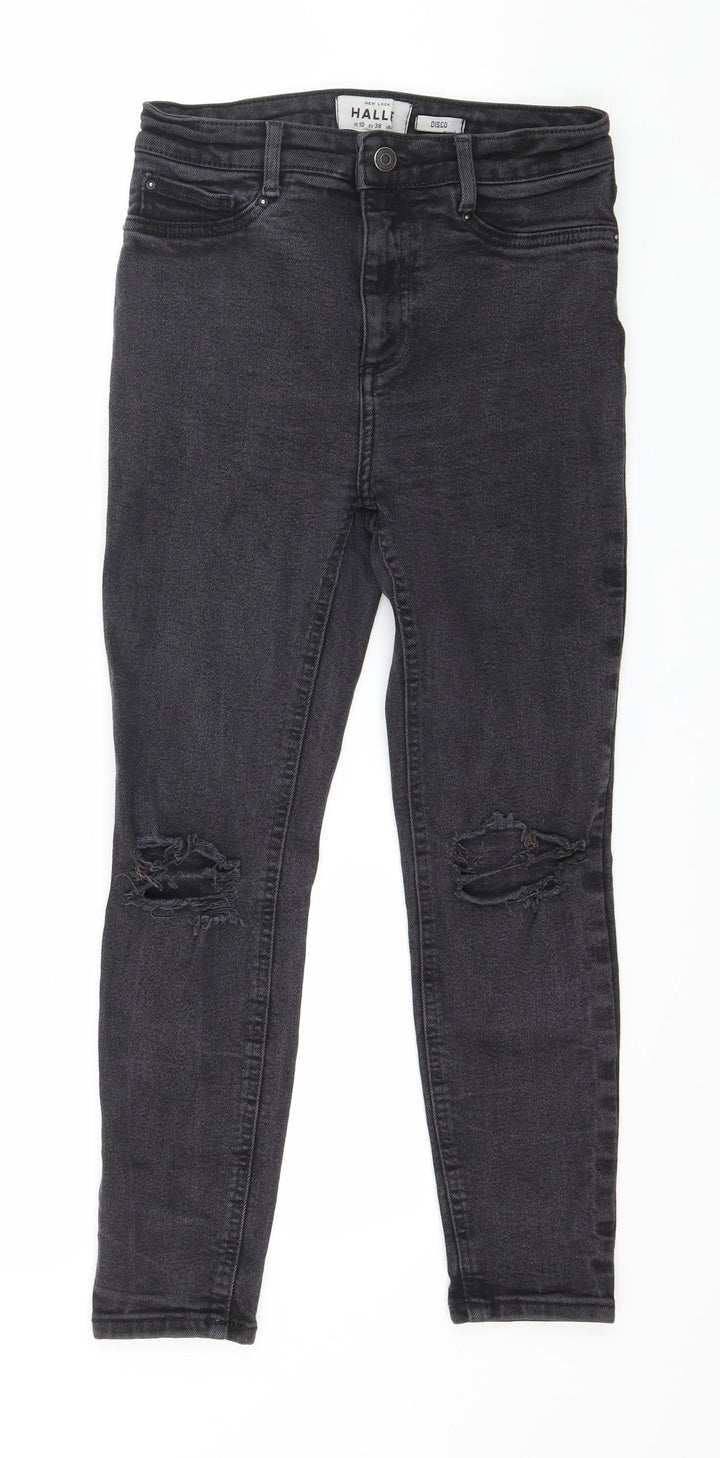New Look Womens Grey Denim Skinny Jeans Size 10 L24 in