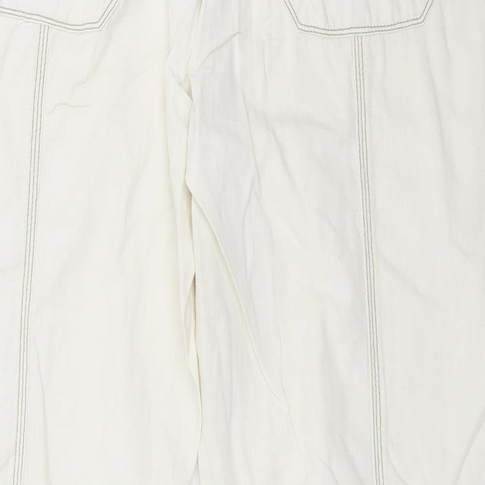 NEXT Womens Ivory   Cargo Trousers Size 18 L28 in