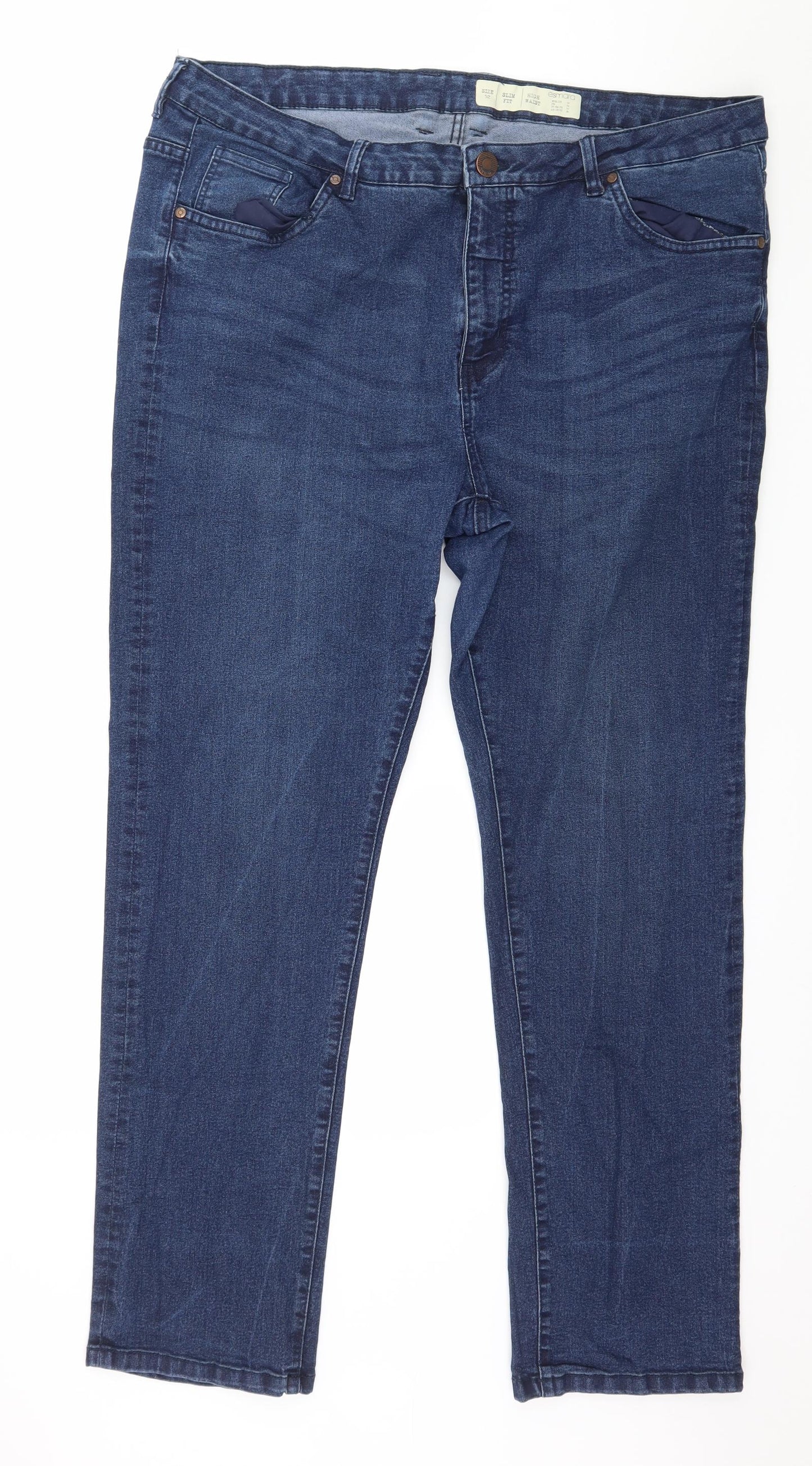 ESMARA Womens Blue  Denim Straight Jeans Size 26 L20 in
