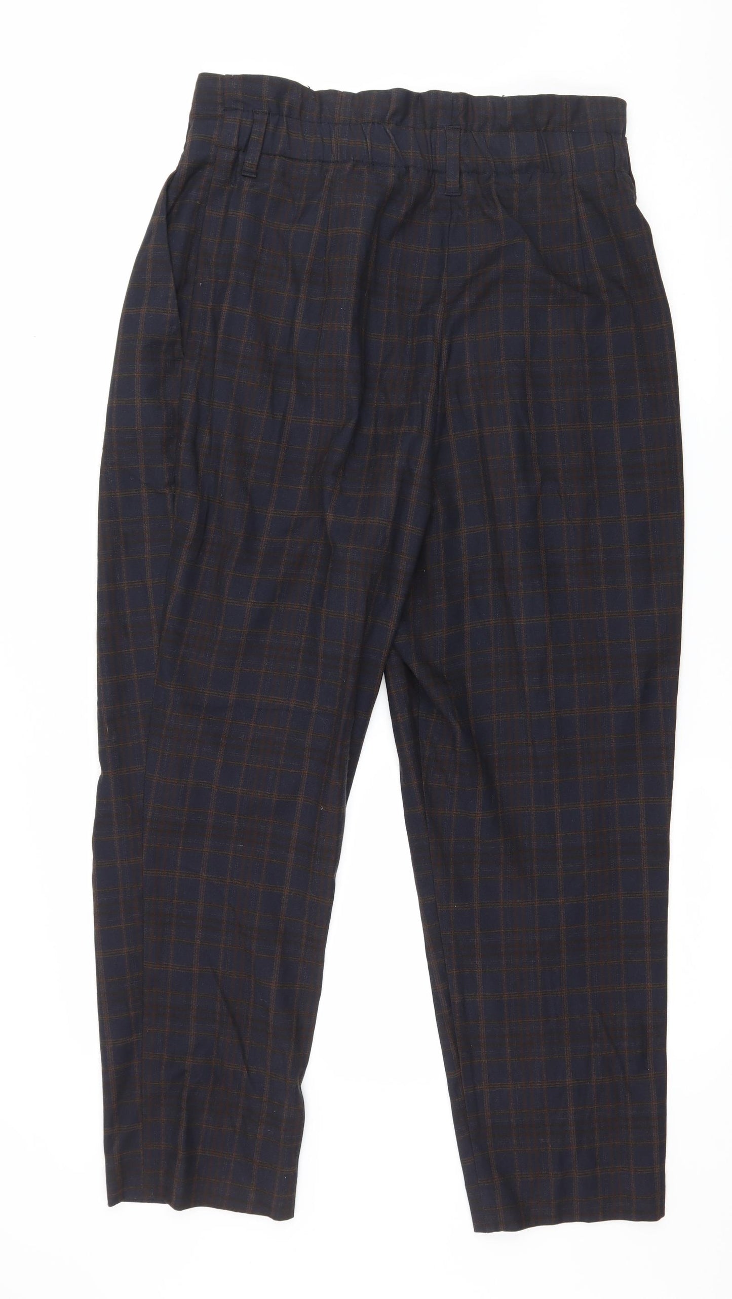 H&M Womens Blue Check  Trousers  Size 14 L26 in