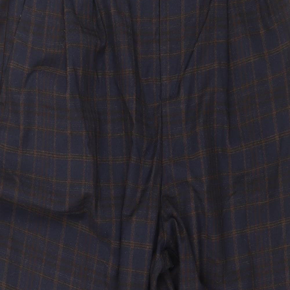 H&M Womens Blue Check  Trousers  Size 14 L26 in