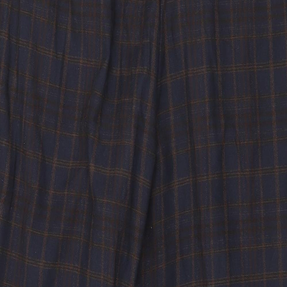 H&M Womens Blue Check  Trousers  Size 14 L26 in