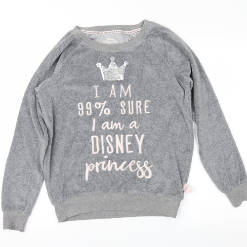 Disney Womens Grey Geometric  Top Pyjama Top Size S