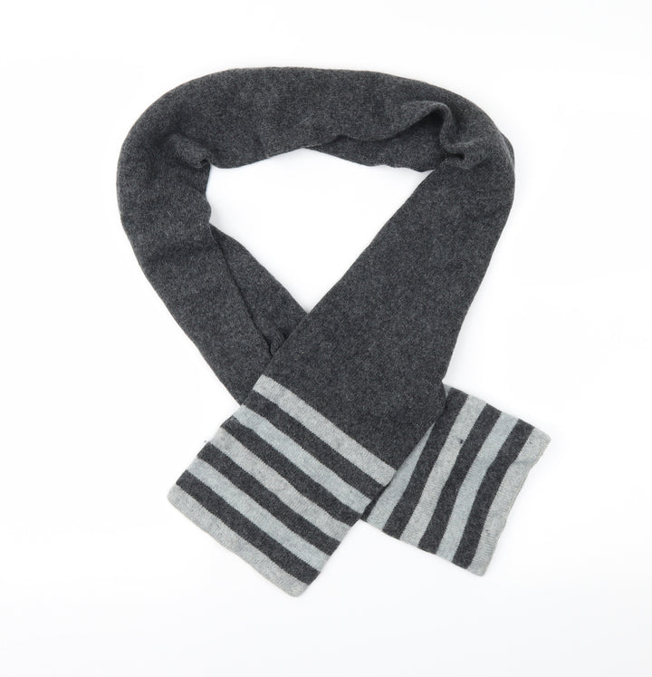 Preworn Mens Grey Striped Knit Rectangle Scarf Scarf Size Regular