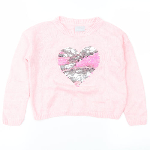 Matalan Girls Pink   Pullover Jumper Size 5 Years