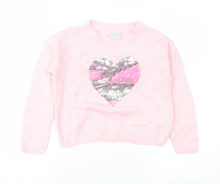 Matalan Girls Pink   Pullover Jumper Size 5 Years