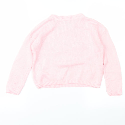 Matalan Girls Pink   Pullover Jumper Size 5 Years