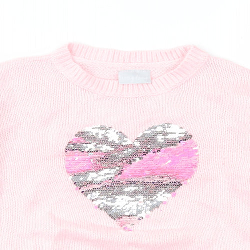 Matalan Girls Pink   Pullover Jumper Size 5 Years