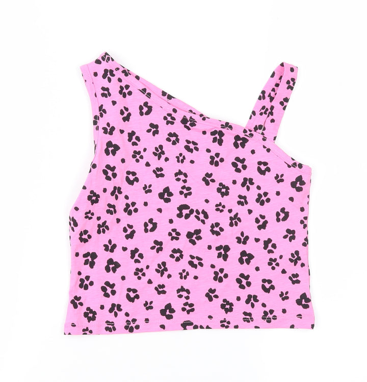 Matalan Girls Pink Animal Print Basic Tank Size 8 Years
