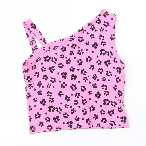 Matalan Girls Pink Animal Print  Basic Tank Size 8 Years