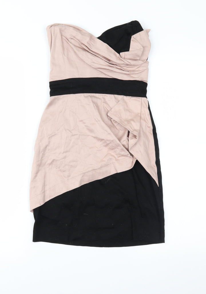 TFNC Womens Black Colourblock Pencil Dress Size 8
