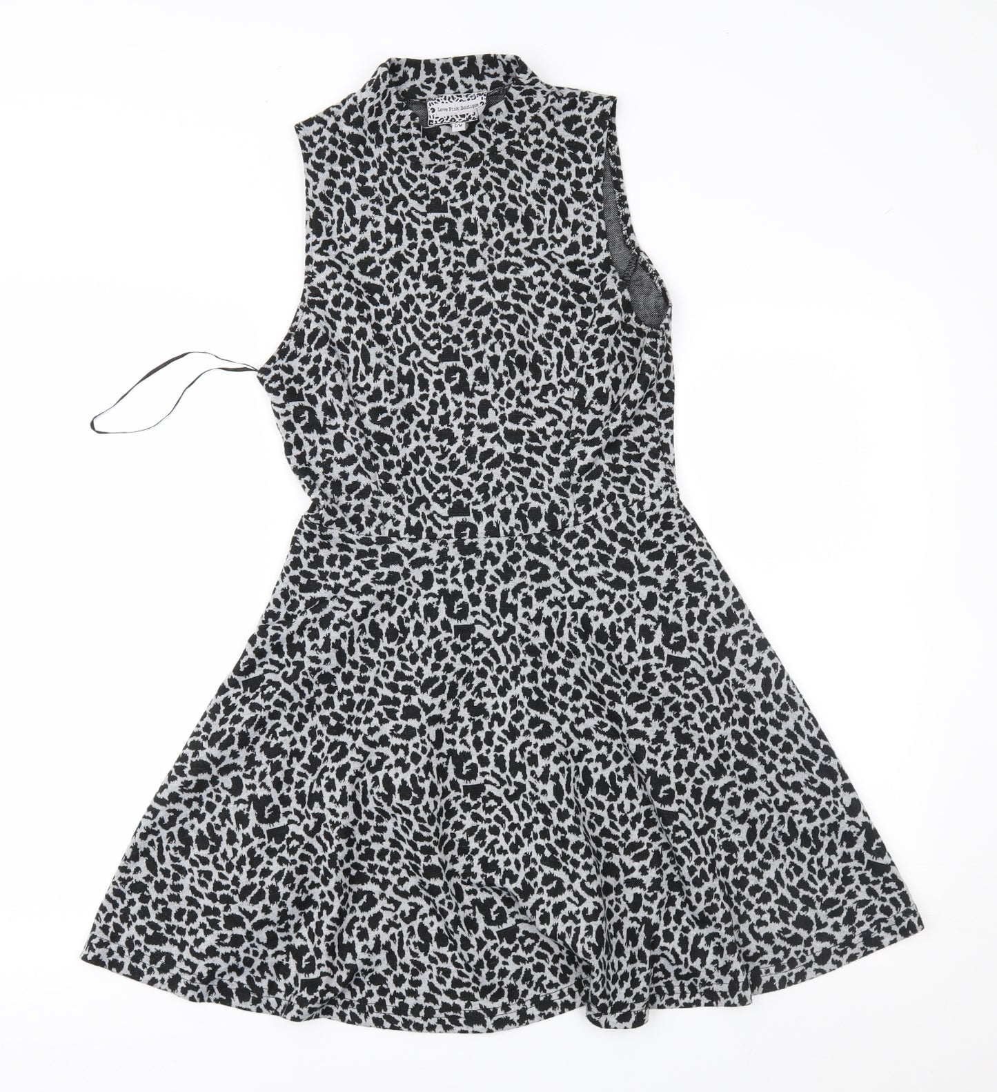 Love Pink Boutique Womens Grey Animal Print  Fit & Flare  Size S