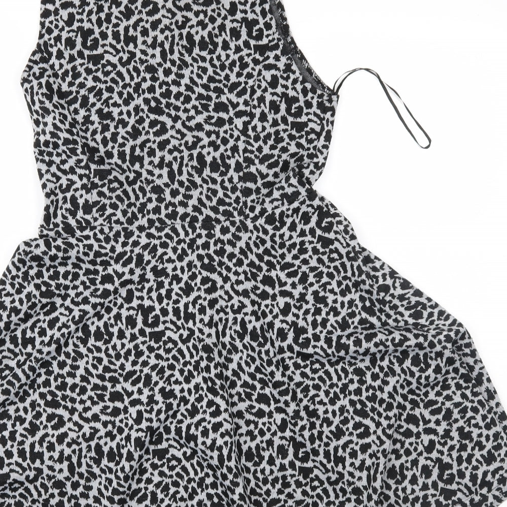 Love Pink Boutique Womens Grey Animal Print  Fit & Flare  Size S
