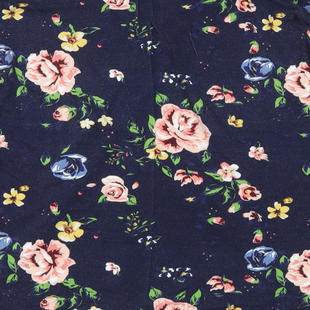 Tia Womens Blue Floral  Top Pyjama Top Size 16