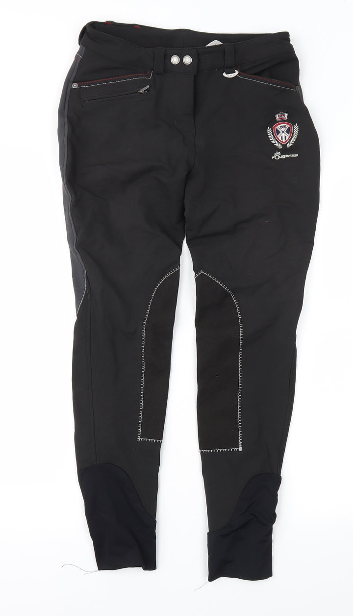 DECATHLON Womens Black Cropped Trousers Size 8 L26 in - Jodhpurs