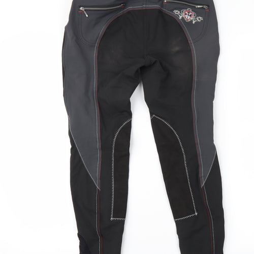 DECATHLON Womens Black   Cropped Trousers Size 8 L26 in - Jodhpurs