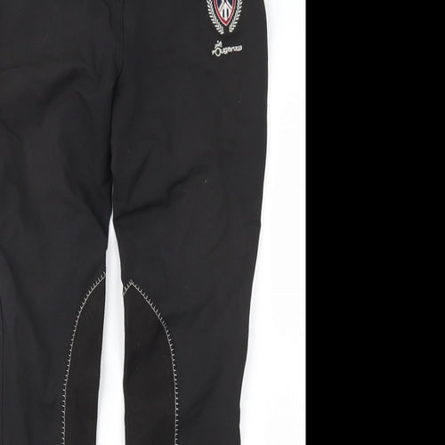 DECATHLON Womens Black   Cropped Trousers Size 8 L26 in - Jodhpurs
