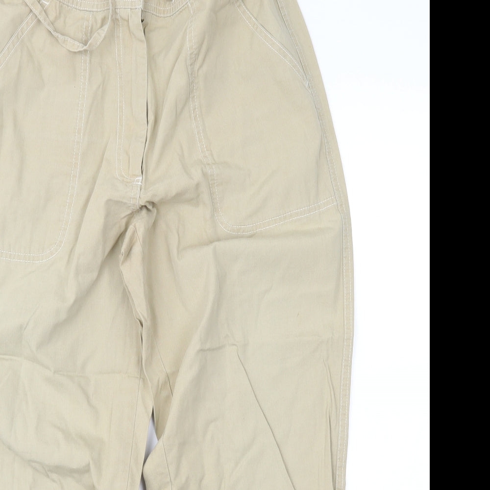 Marks and Spencer Womens Beige   Cropped Trousers Size 12 L23 in