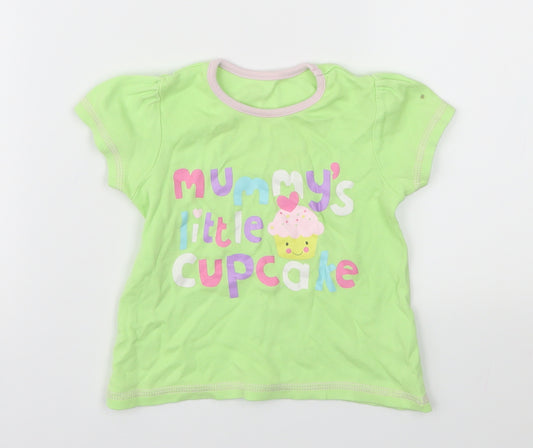 Front view of George Baby Green Basic T-Shirt, size 12-18, Months